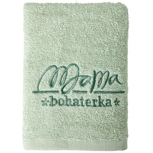 Ręcznik ozdobny 50x90 mama bohaterka jasno-zielony