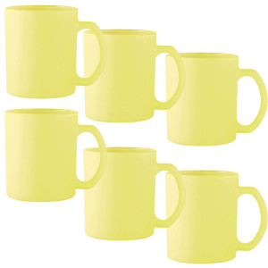 Kubki ceramiczne glasmark sonia 300 ml żółty matowy zestaw 6 kubk