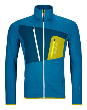 Bluza ORTOVOX Merino Fleece Grid Jacket Men heritage blue