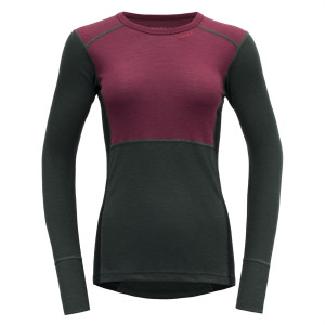Koszulka DEVOLD Lauparen Merino 190 Women beetroot/woods/ink