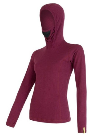 Koszulka SENSOR MERINO DF TEE LS HOODED Woman lilla