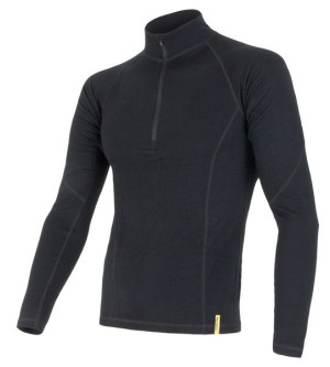Koszulka SENSOR MERINO DF TEE LS ZIP Men black