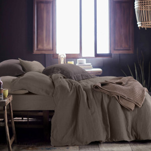 EvergreenWeb Copripiumino WASHED LINEN Violetta 205x205 cm