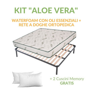 EvergreenWeb kit rete e materasso FASHION ALOE VERA 165x195 cm