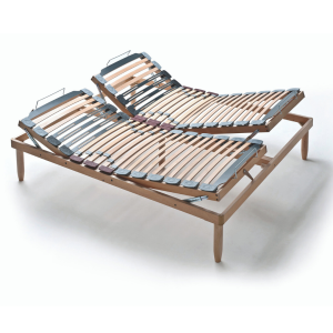 EvergreenWeb Rete in Legno Matrimoniale con Alzate Manuali separate Lemon 150x200 cm