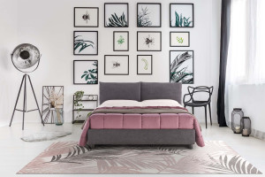 EvergreenWeb Letto Matrimoniale Contenitore Nimes Grigio