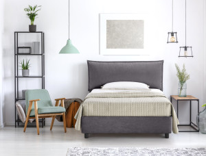 EvergreenWeb KIT LETTO CONTENITORE- ARLES & SLEEPY Grigio 120x190 cm
