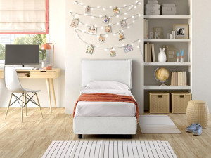 EvergreenWeb LETTO SINGOLO CONTENITORE ARLES Bianco