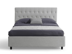 EvergreenWeb Letto Matrimoniale con Contenitore VENEZIA Grigio