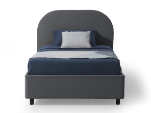 EvergreenWeb Letto 1 Piazza e Mezza con Contenitore CADIZ Grigio scuro