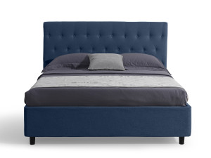 EvergreenWeb Letto Matrimoniale con Contenitore VENEZIA Blu