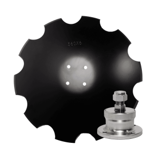 Talerz uzębiony 560 mm x 6 mm, 4 otwory, Z-10, stal borowa napawany + Piasta bezobsługowa BAA-0004