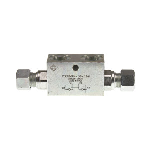 Zawór, zamek hydrauliczny zwrotny bliźniaczy 35L 3/8 na rurkę fi-12 mm