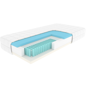 Materac MARENO 2.0 sprężynowo-piankowy GUENO Rozmiar - 180x200, Twardość materacy - H2 - średni, Pokrowiec Gueno - Silver Plus