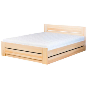 Łóżko bukowe LK198 BOX z pojemnikiem DREWMAX Rozmiar - 160x200, Kolor łóżek Drewmax - buk mokka