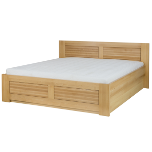 Łóżko bukowe LK112 BOX z pojemnikiem DREWMAX Rozmiar - 180x200, Kolor łóżek Drewmax - buk lausane