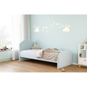 Łóżko dziecięce tapicerowane 81268 M&K foam Koło Rozmiar - 80x200, Tkanina łóżek Koło - grupa 5, Typ łóżka - SP - wysuwana szuflada