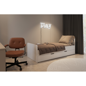 Łóżko z płyty 80221 M&K foam Koło Rozmiar - 80x200, Typ łóżka - SP - wysuwana szuflada, Kolor płyty - czarny