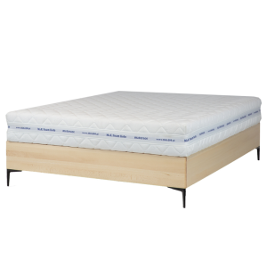 Łóżko bukowe LK185 BOX z pojemnikiem DREWMAX Rozmiar - 140x200, Kolor łóżek Drewmax - cherry