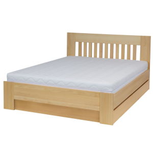 Łóżko bukowe LK186 BOX z pojemnikiem DREWMAX Rozmiar - 160x200, Kolor łóżek Drewmax - buk mokka