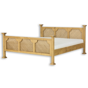 Łóżko sosnowe LK705 DREWMAX Rozmiar - 200x200, Kolor łóżek Drewmax - biała patyna