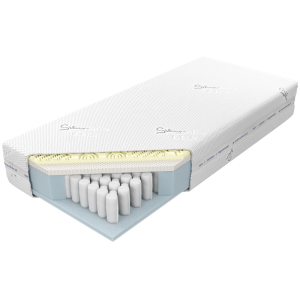 Materac Mystazja H1/H2 - miękki/średni M&K Foam KOŁO 100x200  Pokrowiec - Silver Lux