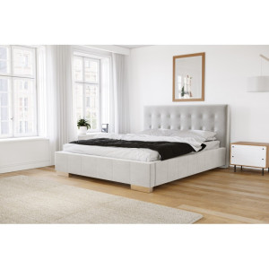 Łóżko tapicerowane 80209 M&K foam Koło Rozmiar - 140x200, Tkanina łóżek Koło - grupa 1, Typ łóżka - z pojemnikiem, stelaż RM, Zagłówek - Zagłówek z kryształkami Swarovskiego