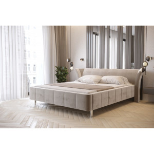 Łóżko tapicerowane 80295 M&K foam Koło Rozmiar - 140x200, Tkanina łóżek Koło - grupa 3, Typ łóżka - z pojemnikiem, stelaż RMT