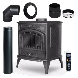 Piec żeliwny Kawmet P7 9,3 kW zestaw podłączeniowy