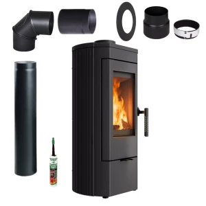 Piec żeliwny Koza K12 fi 130 6 kW zestaw podłączeniowy