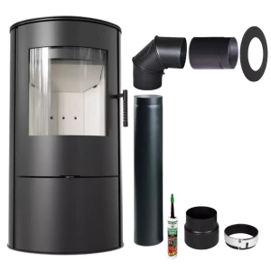 Piec stalowy koza Rollo 7 kW fi 150 mm zestaw podłączeniowy