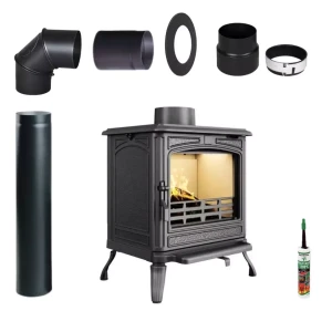 Piec żeliwny Hestia S17 Eco 4,6 kW zestaw podłączeniowy