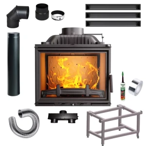 Kominek żeliwny Kawmet Kompakt W17 EKO 12,3 kW zestaw montażowy