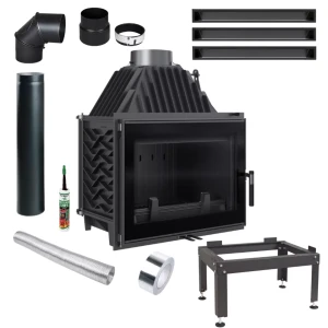 Kominek żeliwny Zosia Eco 12 kW zestaw montażowy
