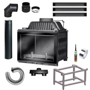 Kominek żeliwny Kawmet Kompakt W17 EKO Decor 12,3 kW Zestaw podłączeniowy