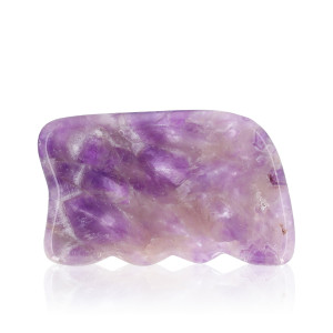 Kamień Gua Sha - Masażer - Fala - Ametyst