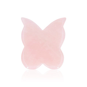 Kamień Gua Sha - Masażer - Motyl - Kwarc różowy