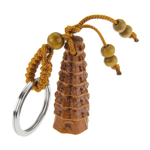 Brelok Drewniany - Pagoda - 7 cm - Oświecony stan - Ezoterra