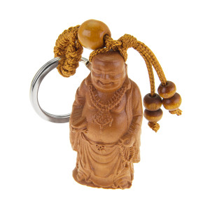Brelok Drewniany - Budda - 8 cm - Sprzyja powodzeniu - Ezoterra