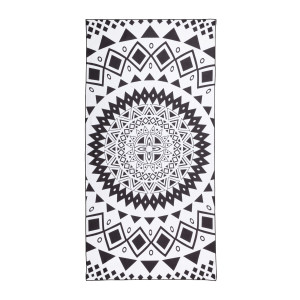 Ręcznik z Mikrofibry - Czarno-Biała Mandala - 160 x 80
cm - Ezoterra