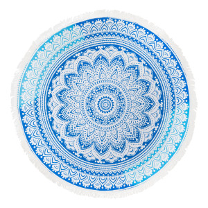 Ręcznik - okrągły - koc - 150 cm - wzór mandali - mandala