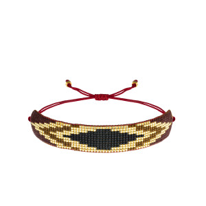 Bransoletka Boho Pleciona z Koralików Miyuki - Szerokość 1,7 cm - Ezoterra