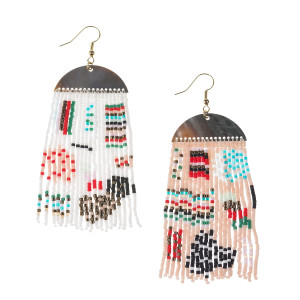 Kolczyki Boho Plecione z Koralików Miyuki - Kolorowe - Ezoterra