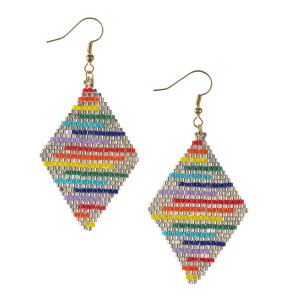 Kolczyki Boho Plecione z Koralików Miyuki - Kolorowe - Ezoterra