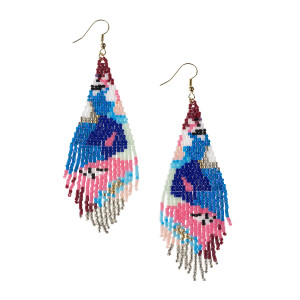 Kolczyki Boho Plecione z Koralików Miyuki - Kolorowe - Ezoterra