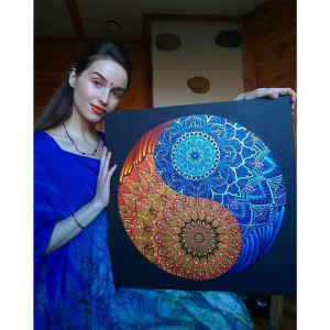 Wyklejanka - Mozaika Diamentowa - Mandala do Wyklejania by Merci Patriz - Yin
Yang - Ogień Woda - 50 x 50 cm - Ezoterra