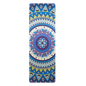 Mata do Jogi z Pokrowcem - Zamsz, Kauczuk Naturalny - Kolorowa Mandala - 183 x 61 cm - Ezoterra