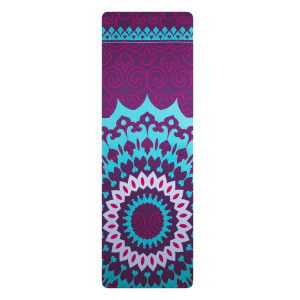Mata do Jogi z Pokrowcem - Zamsz, Kauczuk Naturalny - Kolorowa Mandala - 183 x 61 cm - Ezoterra