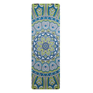 Mata do Jogi z Pokrowcem - Zamsz, Kauczuk Naturalny - Kolorowa Mandala - 183 x 61 cm - Ezoterra