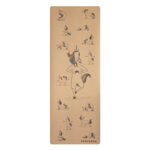 Mata do Jogi - Korek, Kauczuk Naturalny - Jednorożec - 183 x 66 cm - Ezoterra